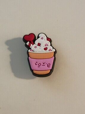10 for $10 Jibbitz Croc Charm - Ice Cream Pink Love Cup Heart Sprinkles Straw 4
